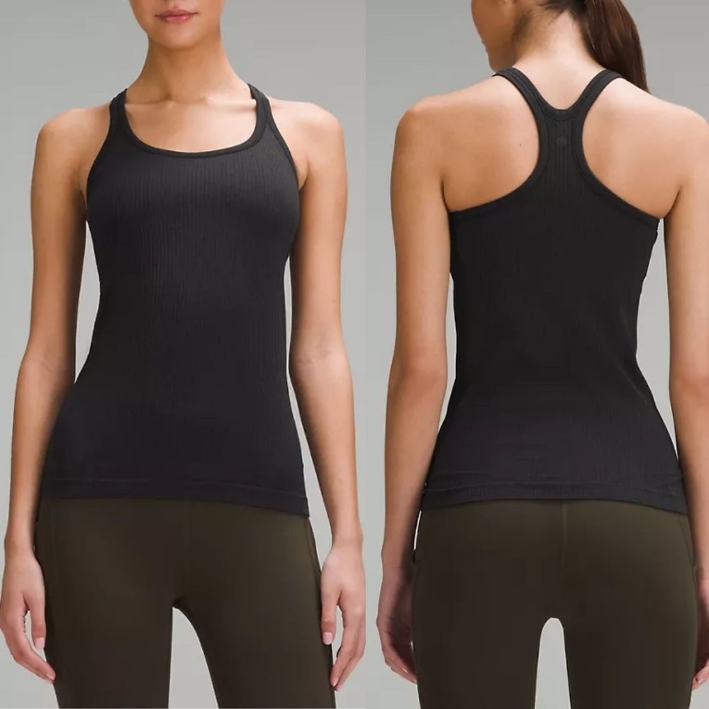 Lululemon Black EB Street Ribbed Tank Top -- Light Support Size 4, Small